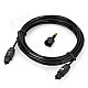 Digital Square Optical Fiber Audio Cable w/ Round Adapter - Black (3m)