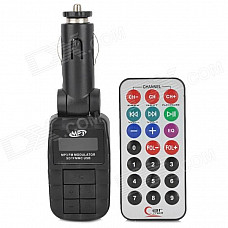 LSON 1.0" LCD Multi-Function Car MP3 Player FM Transmitter + IR Remote Controller - Black (SD / USB)