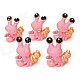 Cute PVC Snail Decoration Toys - Pink + Black (5 PCS)