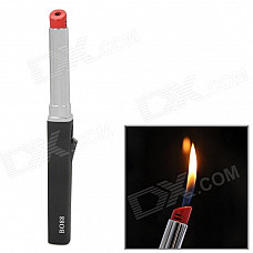 D03 Lipstick Style Fashionable Butane Yellow Flame Lighter - Black + Red + Silver