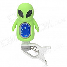 RHKJ08 1" LCD Cute Cartoon ET Shape Clip-on Tuner for Guitar / Bass / Violin / Ukulele - Black