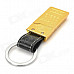 Gold Bar Style Alloy Butane Yellow Flame Jet Lighter w/ PU Leather Keychain - Light-Gold + Black