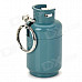 Cool Gas Jar Shape Butane Yellow Flame Lighter w/ Keychain - Grey Blue + Red + Black