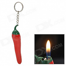 Unique Hot Pepper Style Zinc Alloy Butane Yellow Flame Jet Lighter - Red