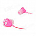 Cute Cat's Claw Style Fashion In-Ear Earphones - Pink (3.5mm Plug / 115cm)