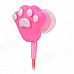 Cute Cat's Claw Style Fashion In-Ear Earphones - Pink (3.5mm Plug / 115cm)