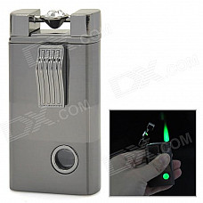 Crystal Green Flame Windproof Butane Jet Lighter - Gray Black