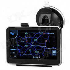 4.3" Resistive Screen WinCE 6.0 Car GPS Navigator w/ Europe Map / Built-in 4GB Memory - Black