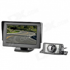 4.3" Monitor + 2.4GHz Wireless Car CMOS License Rearview Camera Kit w/ 7-LED IR Night Vision - Black