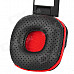 Kanen KM890 Foldable Stereo Headphones w/ Microphone - Black + Red (3.5mm Plug / 150cm-Cable)