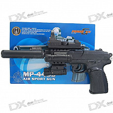 DIY Assembled Plastic 6mm Caliber BB Gun Toy with Laser Sight and Flashlight