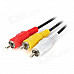 USB to 3 RCA AV Line Cable for Set-top Box / DVD - Black + White + Red + Yellow (150cm)