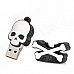 Skeleton Style Rubber + Aluminum Alloy USB 2.0 Flash Drive - Black + White (4GB)