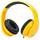 iLeAD MP3 Headband Foldable Headphone - Yellow + Black