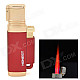 Honest 1# Stainless Steel Windproof Red Butane Jet Torch Lighter - Dark Red + Golden