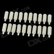 Nylon Hexagonal Prism Male to Female Screws for Multi-Axis Air Vehicle / Aircraft - White (20 PCS)