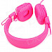 Kanen KM890 Headband Foldable Headphone for Iphone + HTC + Laptop - Deep Pink