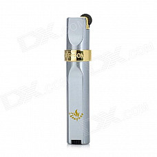 1601 Windproof Rotation Lock Blue Flame Gas Lighter - Silver