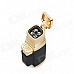 Honest 1# Windproof Butane Gas Jet Ligter - Black + Golden