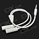 3.5MM Extension Earphone Headphone Audio Split Cable - White