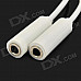 3.5MM Extension Earphone Headphone Audio Split Cable - White