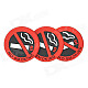 Universal Car Safety Warning Mark No Smoking - Red + Black (3 PCS)