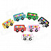 Cute School Bus Style Synthetic Resin Fridge Magnet Stickers - Multicolored (7 PCS)