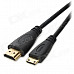 Mini HDMI Male to Standard HDMI Male Connection Cable - Black (100cm)