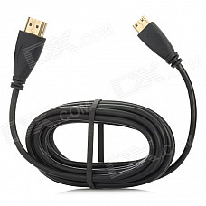 Mini HDMI Male to Standard HDMI Male Connection Cable - Black (300cm)