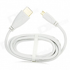 v1.4 1080P Micro HDMI Male to HDMI Audio and Video Adapter Cable - White (150cm)