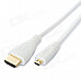 v1.4 1080P Micro HDMI Male to HDMI Audio and Video Adapter Cable - White (150cm)