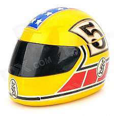 6204 Creative Motorcycle Helmet Shape Butane Gas Lighter - Yellow