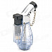 Aluminum Alloy Windproof Butane Gas Lighter - Silver + Translucent Blue