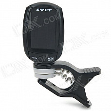 1.3" LCD Color Screen Clip On Chromatic Tuner for Guitar / Bass / Violin / Ukulele - Black