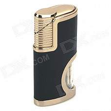 581 Aluminum Alloy Windproof Butane Gas Lighter - Black