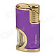 NB581 Aluminum Alloy Butane Jet Windproof Lighter - Purple + Golden