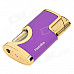 NB581 Aluminum Alloy Butane Jet Windproof Lighter - Purple + Golden