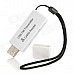 3-in-1 SD / TF Card Reader + USB FM Transmitter - White