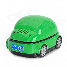 SA168 Car Shape Car Smokeless Ashtray - Green (2 x AA / USB Power)