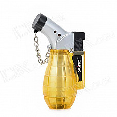 Windproof Butane Gas Jet Lighter - Yellow + Silver + Black