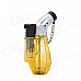 Windproof Butane Gas Jet Lighter - Yellow + Silver + Black