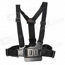 SMJ HR47 Front Chest Elastic Belt Shoulder Strap for Gopro Hero 4, 3+, 3 HD, AEE SD20, SD21, SJ4000