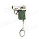 R5001C Mini Pistol Shaped Butane Lighter w/ Keychain - Golden + Blackish Green