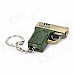 R5001C Mini Pistol Shaped Butane Lighter w/ Keychain - Golden + Blackish Green