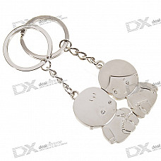 Stainless Steel Cute Crystal Kids Couple's Keychains (2-Piece Set)