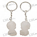 Stainless Steel Cute Crystal Kids Couple's Keychains (2-Piece Set)