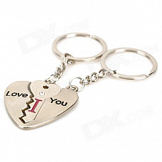 Stainless Steel Lock-and-Key Couple's Keychains (Assorted 2-Piece Set)