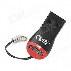 C286 Mini Whistle Style USB2.0 Card Reader - Black + Red (32GB)