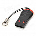 C286 Mini Whistle Style USB2.0 Card Reader - Black + Red (32GB)