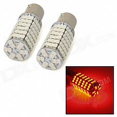 1157 / BY15D 9W 500lm 120-SMD 3528 LED Red Light Car Steering / Brake / Tail / Headlamp Bulb (Pair)